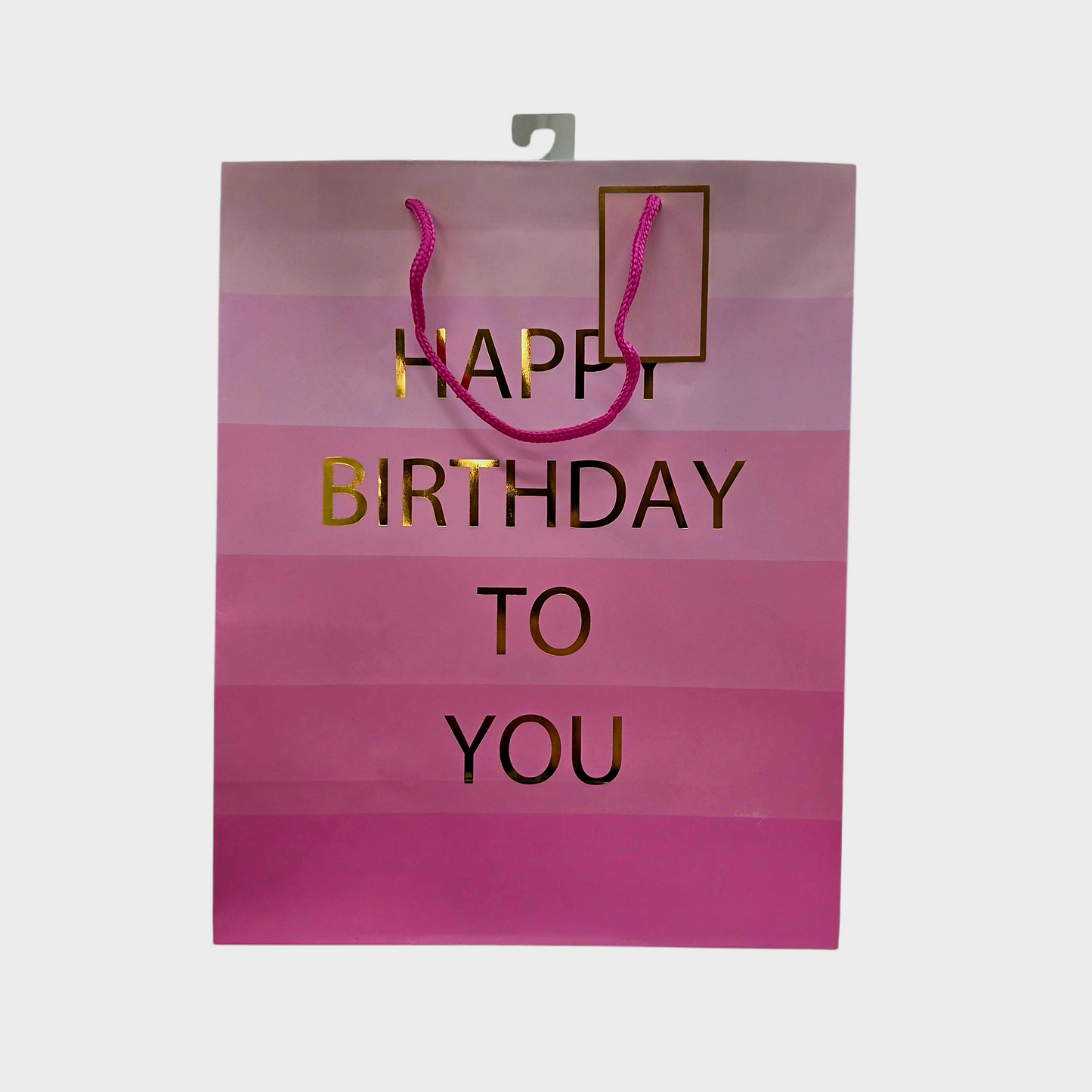 Pink Happy Birthday Gift Bag with Gold Foil