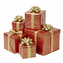 Load image into Gallery viewer, Textured red and gold patterned paper