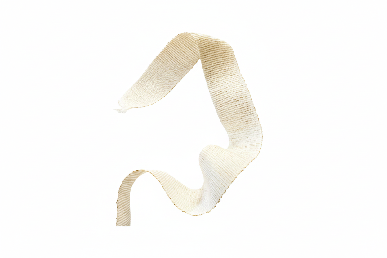 Petersham 25mm White with Gold Lurex 3m