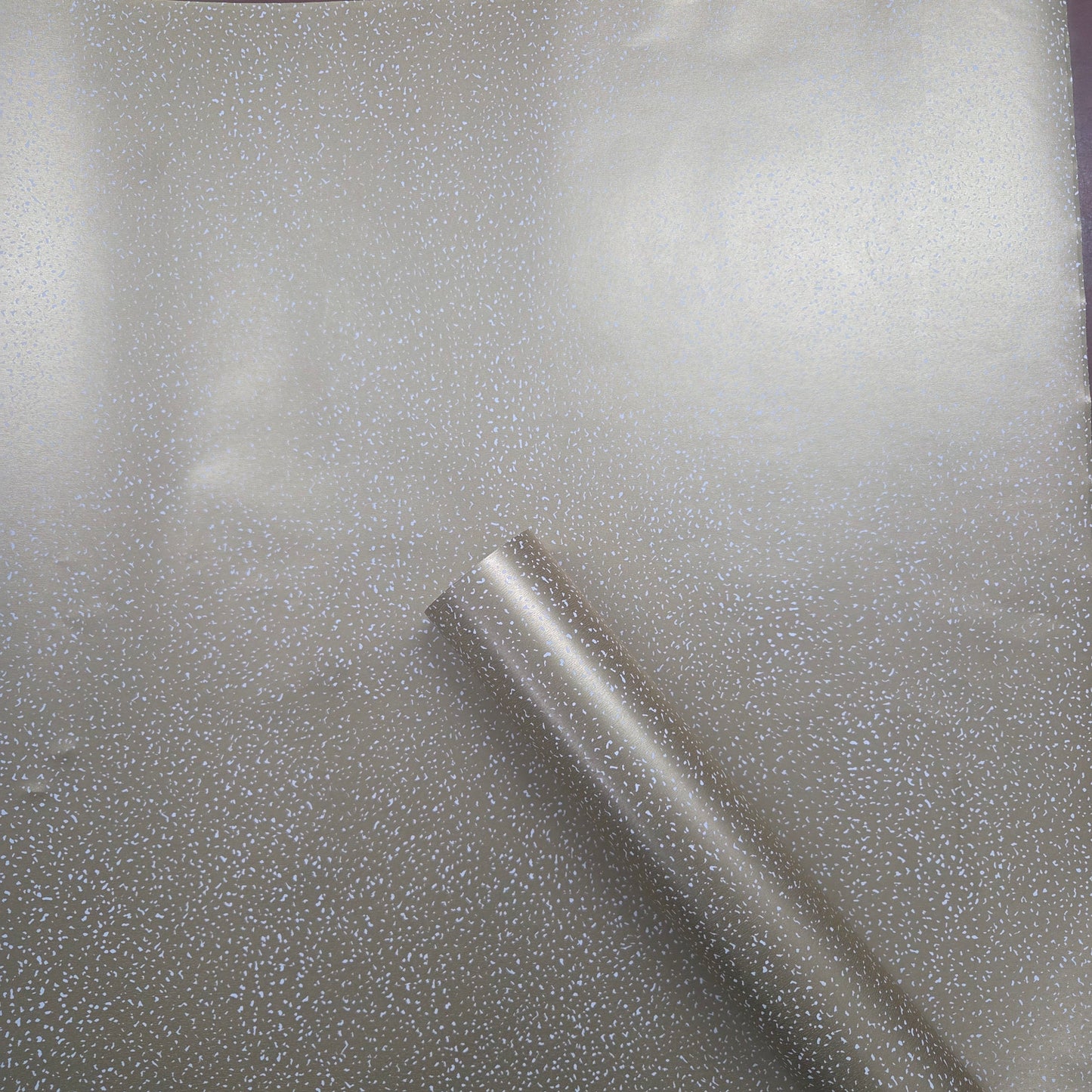 Wrapping Paper Silver with White Speckles (10 Meter Roll)
