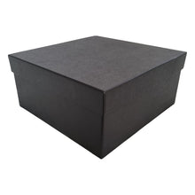 Load image into Gallery viewer, Plain Black Gift Box Square, Size in mm 215L x 215W x 100H Sq 4 Hand Painted then Printed Hand Made Made in SA Shop Local