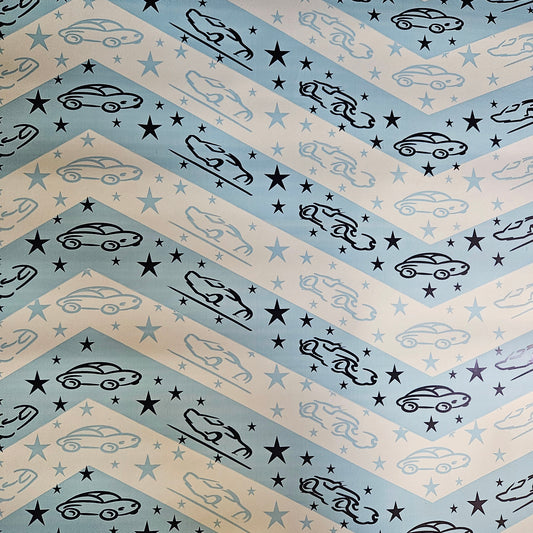 Wrapping Paper Blue Cars (10 Meter Roll)