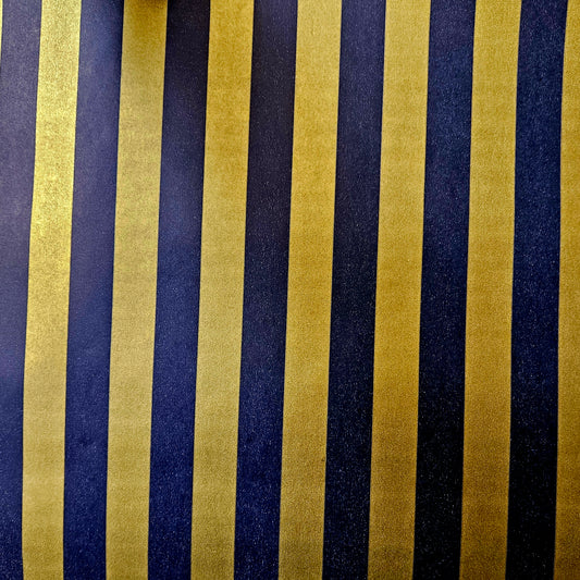 Wrapping Paper Matt Navy Blue and Gold Stripes (10 Meter Roll)