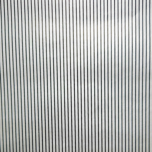 Wrapping Paper Black Pin Stripe on Silver (10 or 50 Meter Roll)
