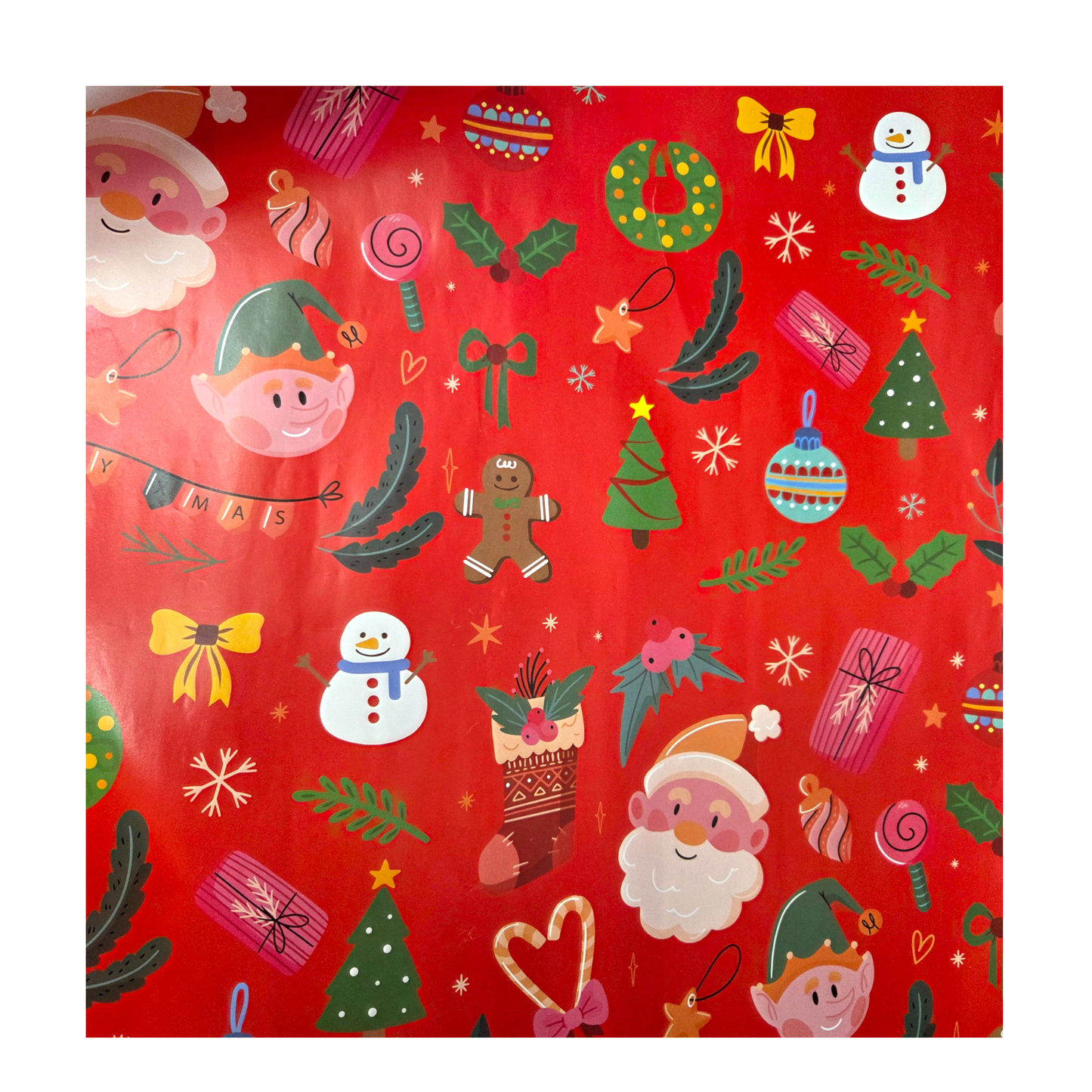 Christmas Wrapping Paper Santa & Elves (10 Meter Roll)