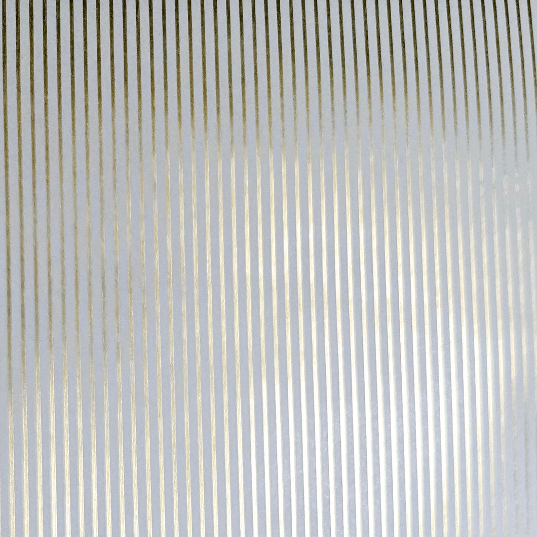 Wrapping Paper, white with gold pin stripes. 500mm width, 10 meter roll. 