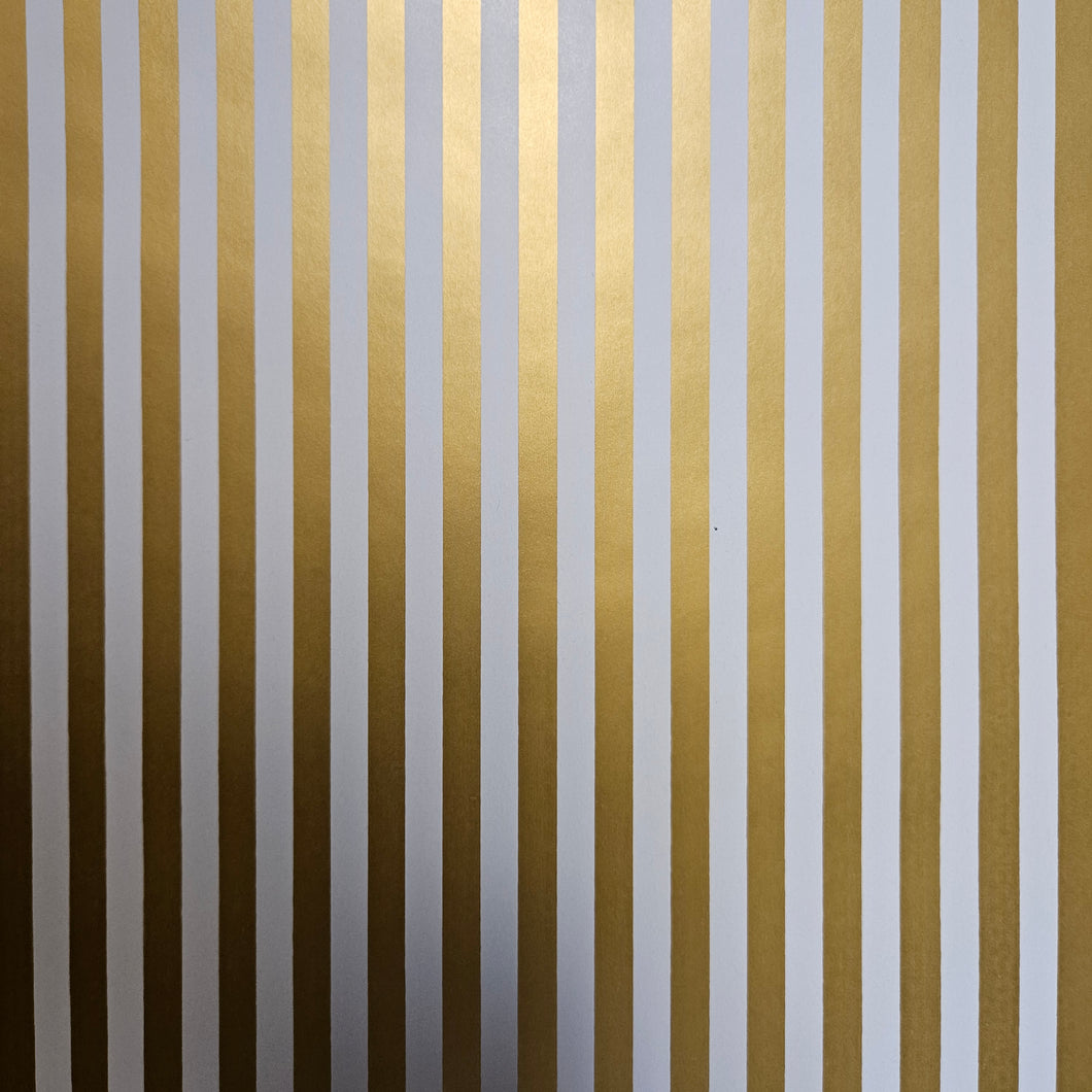 Wrapping Paper Gold and White stripe (10 & 50 Meter Roll)
