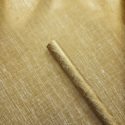 Wrapping Paper Gold and White Hessian Design (10 or 50 Meter Roll)