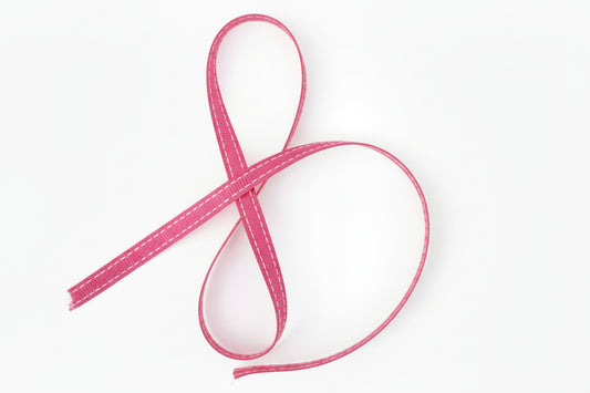 Petersham Ribbon Hot Pink with White Side stitch 10mm (5, 20 or 50 Meter Roll)