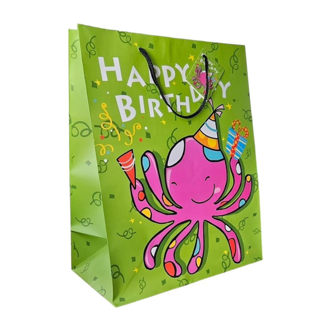 Octopus Happy Birthday Bag with Tag