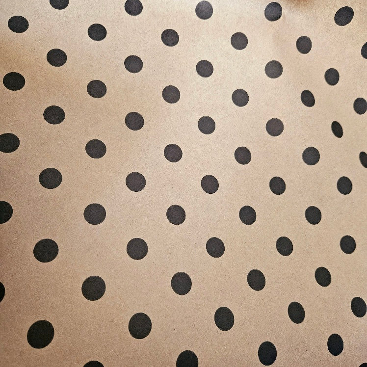 Wrapping Paper Kraft with Polka Dots (10 or 50 Meter Roll)