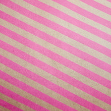 Load image into Gallery viewer, Wrapping Paper Diagonal Stripes on Kraft Pink or Black 10 Meter
