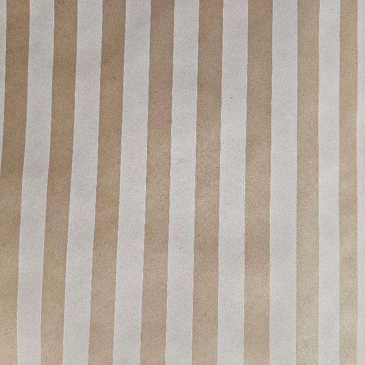 kraft wrapping with white stripes 10m roll 