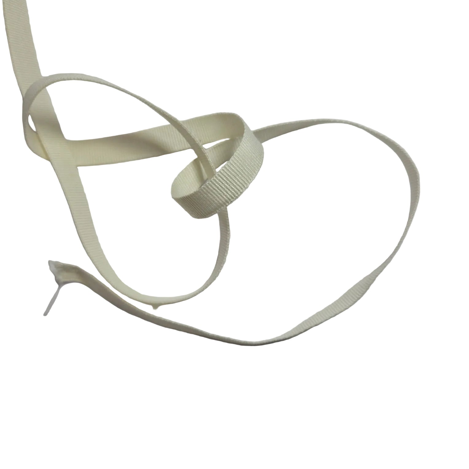 Cream ribbon on a white background