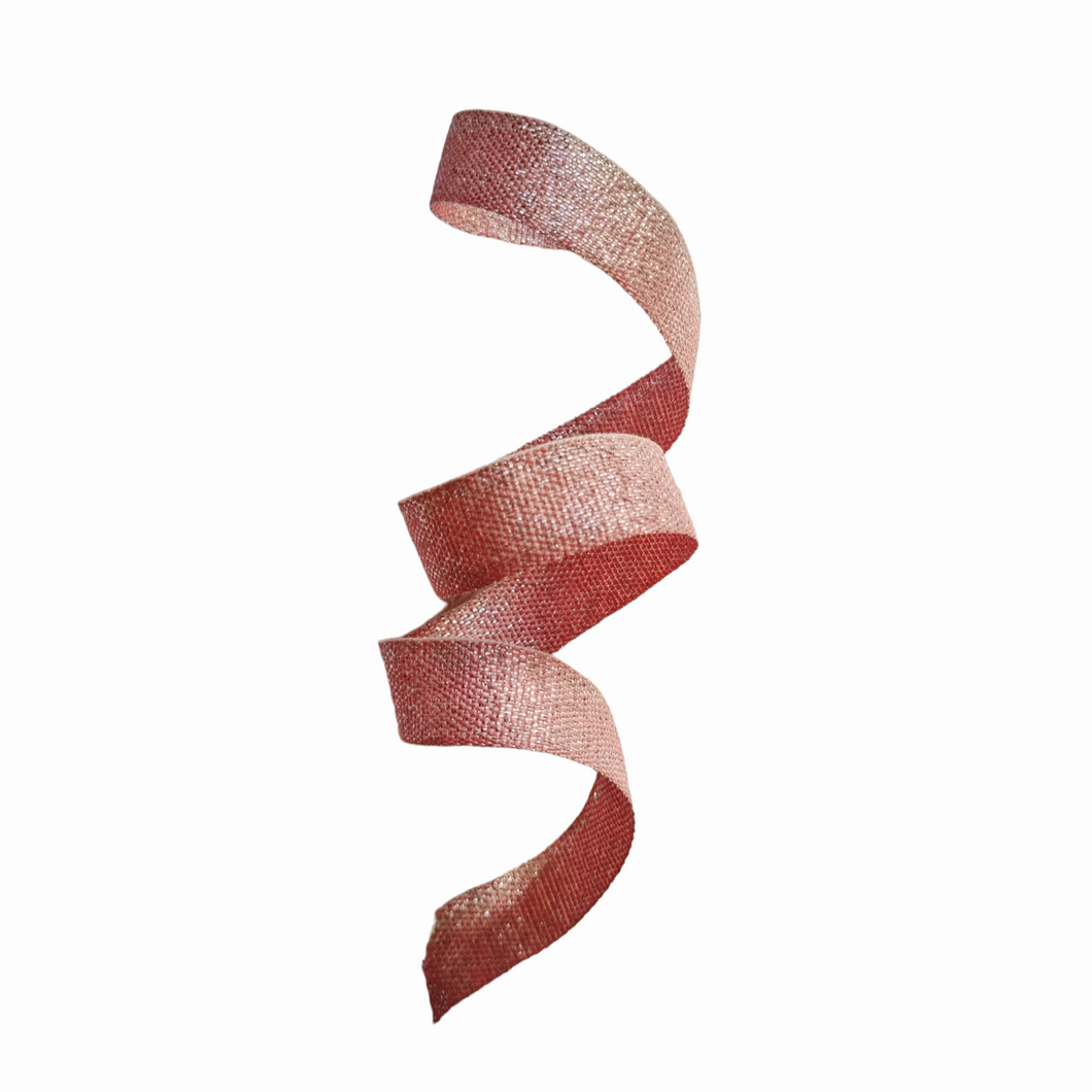Petersham Glitter Tape Dusty Pink with Silver Lurex15mm