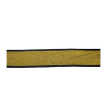 Load image into Gallery viewer, Petersham Ribbon Gold with Black Side Stripes 25mm (5, 20 or 50 Meter Roll)

