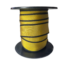 Load image into Gallery viewer, Petersham Ribbon Gold with Black Side Stripes 25mm (5, 20 or 50 Meter Roll)
