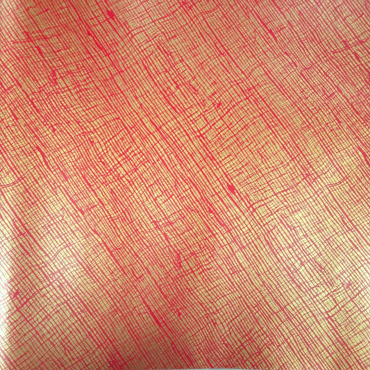 Wrapping Paper Red and Gold Hessian Design (10 or 50Meter Roll)