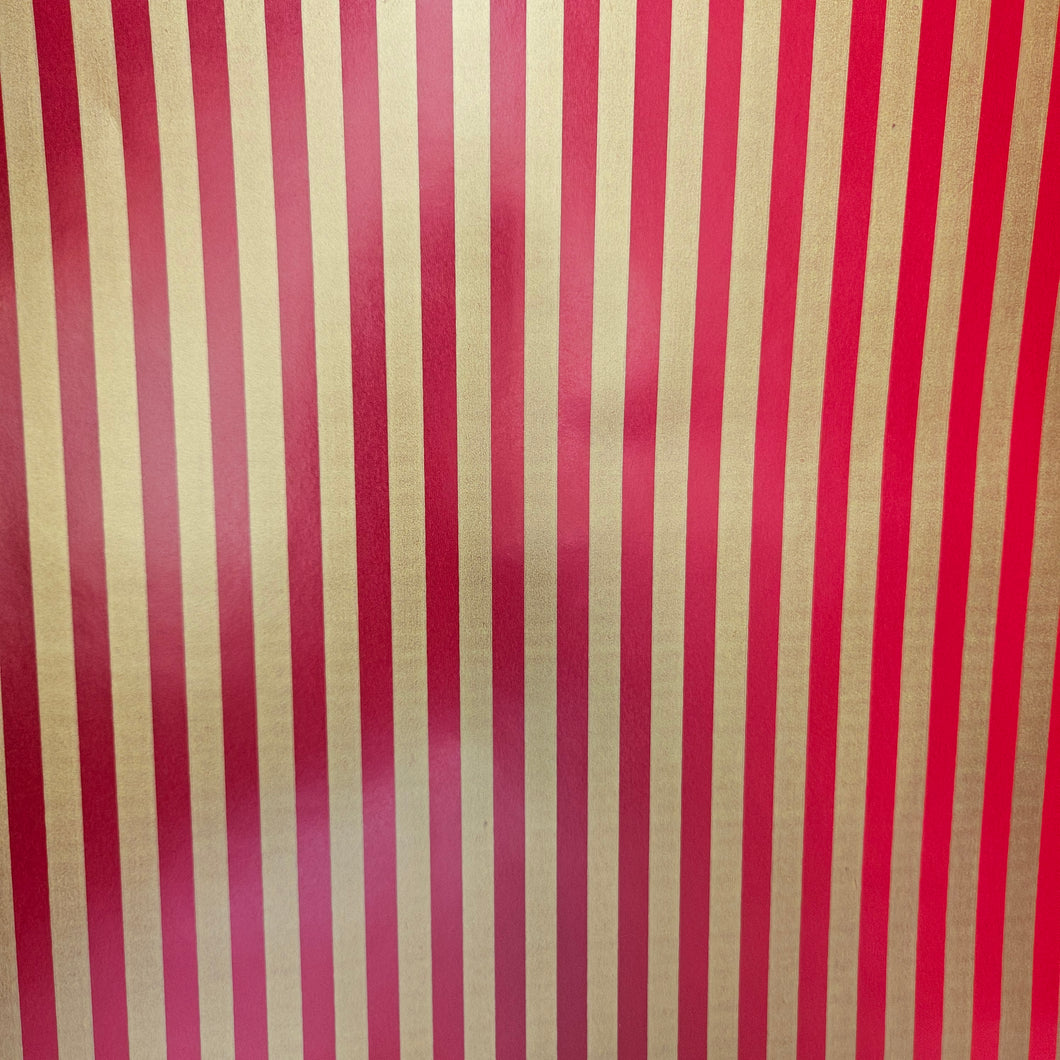 Christmas Wrapping Paper Red and Gold Stripes (10 & 50 Meter Roll)