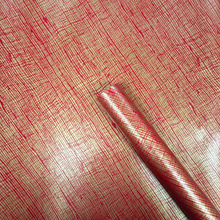 Load image into Gallery viewer, Wrapping Paper Red and Gold Hessian Design (10 Meter Roll)
