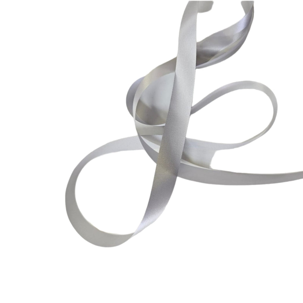 Satin Ribbon Silver 15mm (10 & 50 Meter Roll) – B Moore Giftwrap Solutions