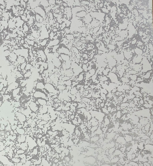 Wrapping Paper Silver Marble on White (10 or 50 Meter Roll)