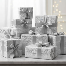 Load image into Gallery viewer, Silver marble pattern on a white background
