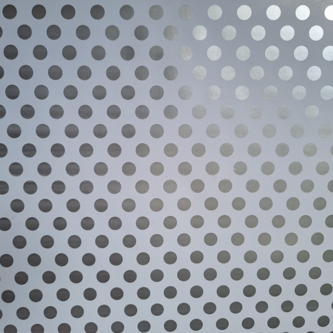 Wrapping Paper White with Metallic Silver Polka Dots (10 & 50 Meter Roll)