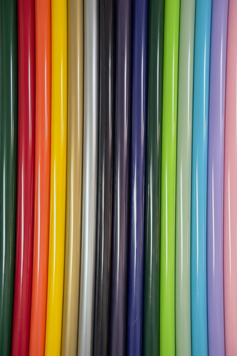 Stack of colorful paper rolls 