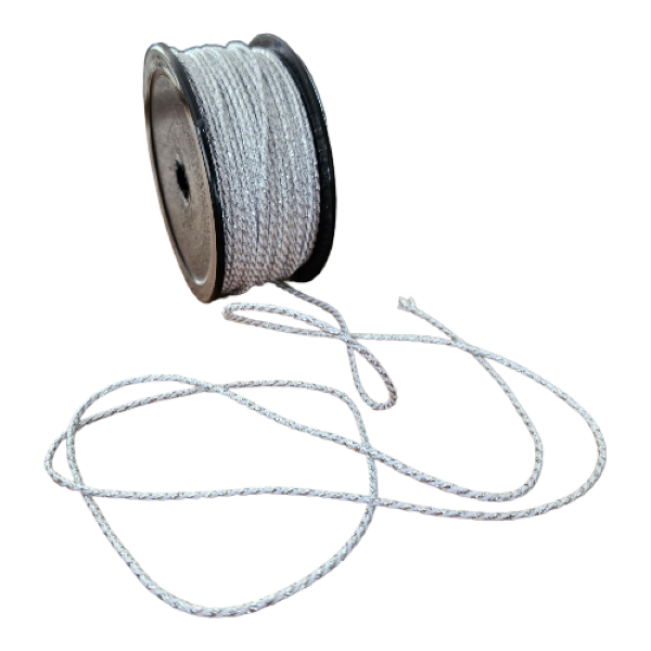 Bakers Twine White with Silver Lurex (10 & 75 Meter Roll)