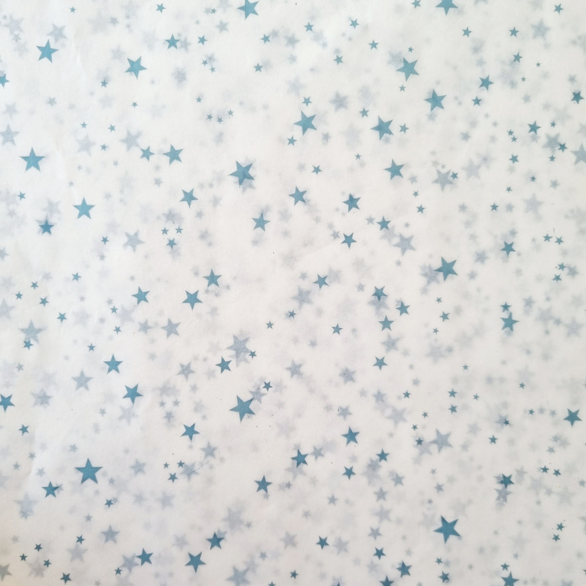 Sheeted Tissue Paper Metallic Light Blue Stars 4 Sheets