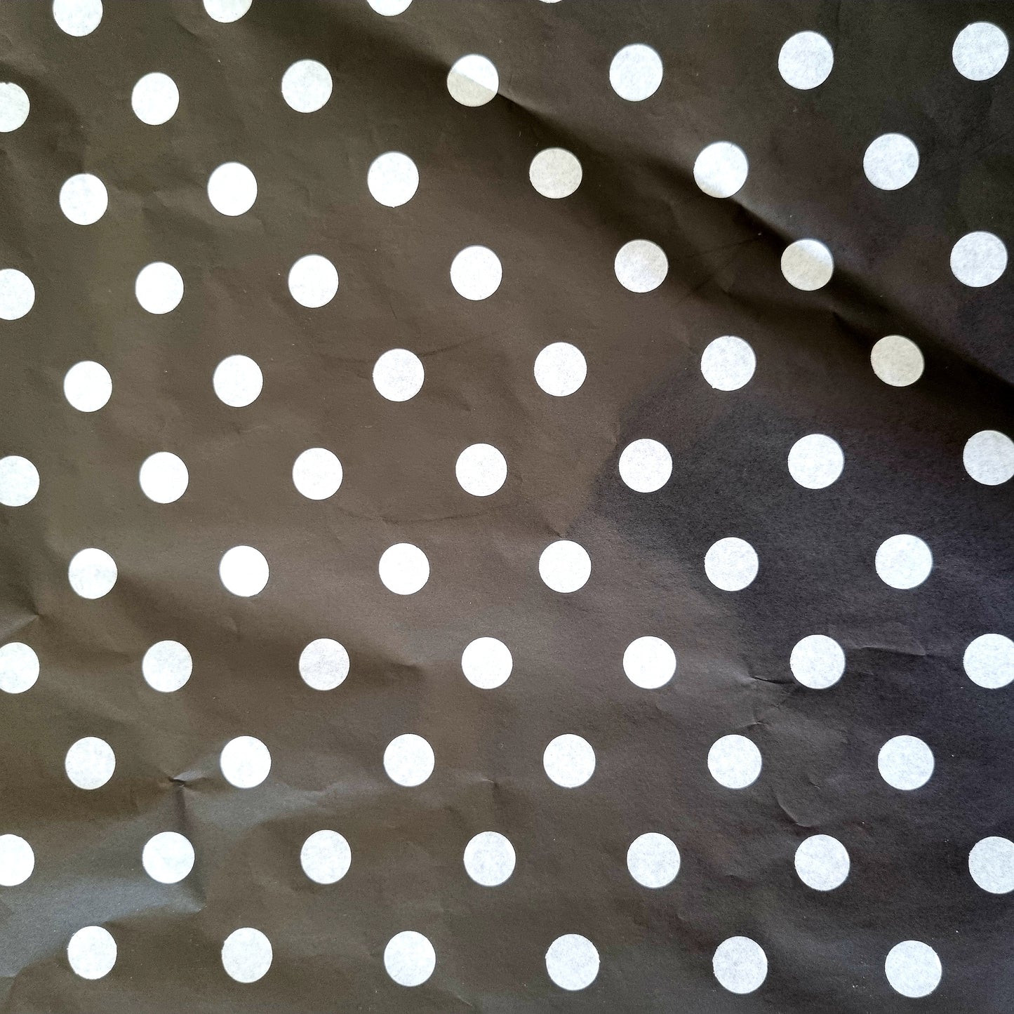 Tissue Paper Sheeted 500mm x 700mm Black with White Polka Dots
