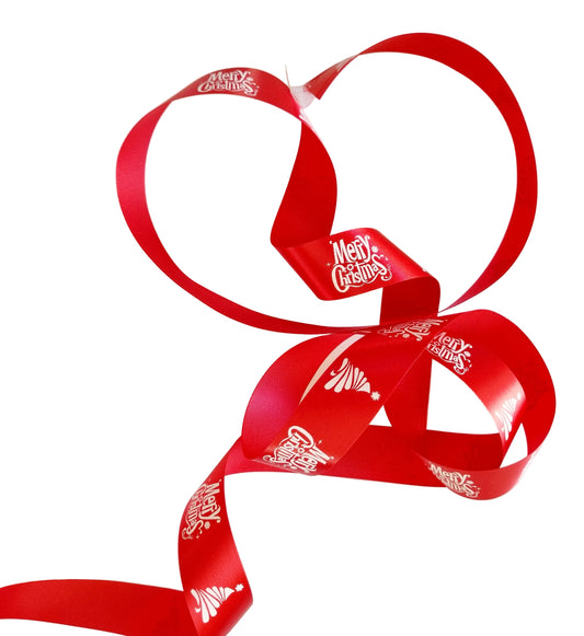 Merry Christmas Printed Satin Ribbon