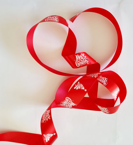 Merry Christmas Printed Satin Ribbon
