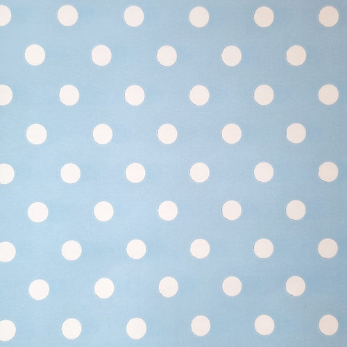 Wrapping Paper Baby Blue with White Polka Dots 10 Meter Roll