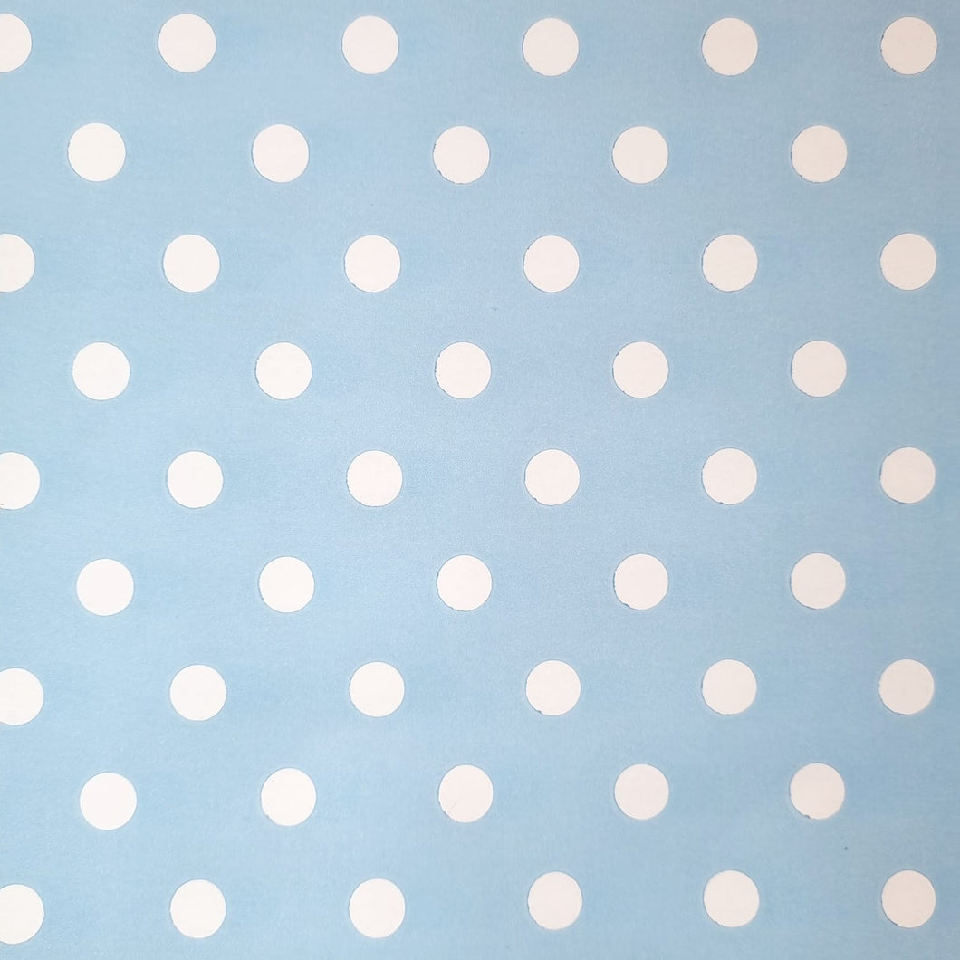 Wrapping Paper Baby Blue with White Polka Dots 10 Meter Roll