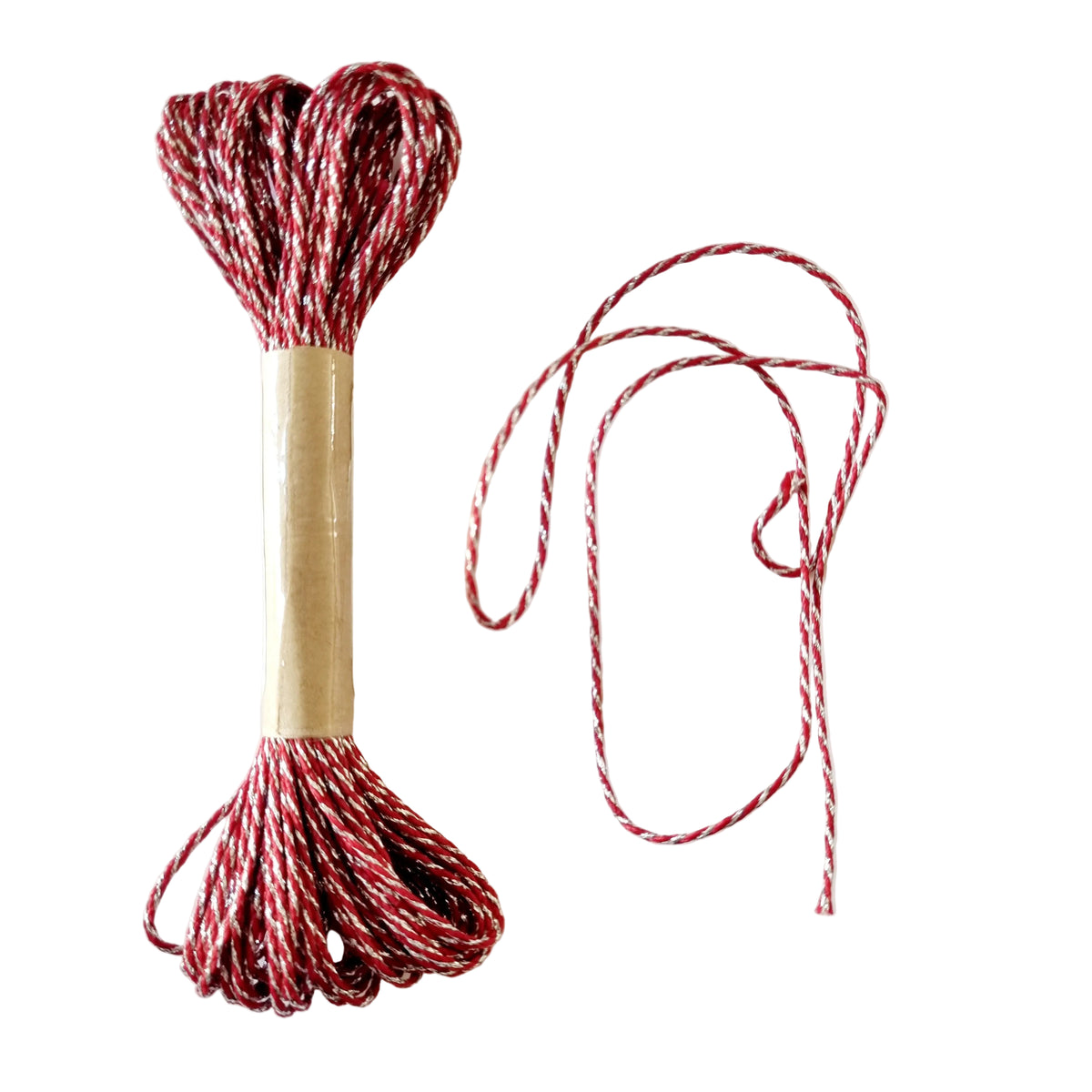 Bakers Twine Red with Silver Lurex