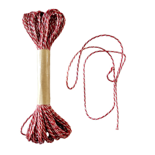 Bakers Twine Red with Silver Lurex