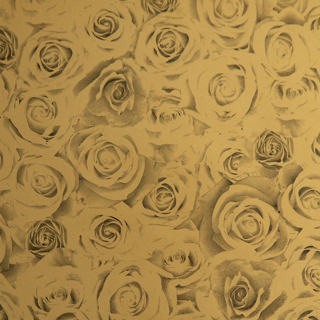 Wrapping Paper Gold Roses 10 Meters