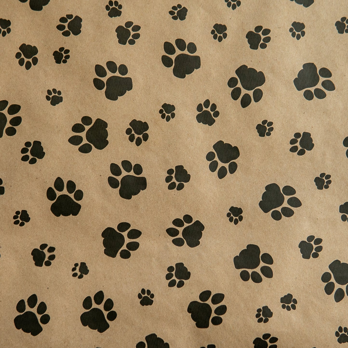 Wrapping Paper Kraft with Black Paws (10 or 50 Meter Roll)