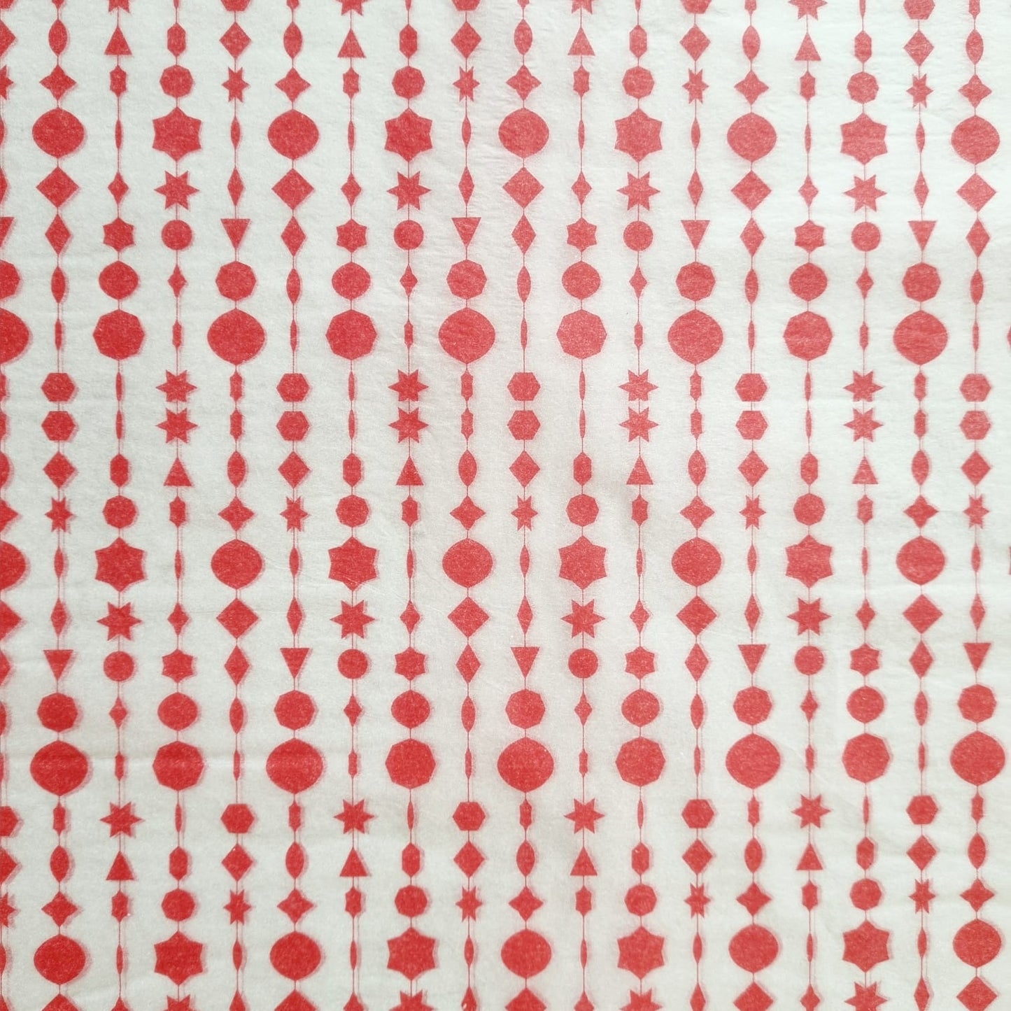 Tissue Paper White with Red Christmas Decorative Pattern