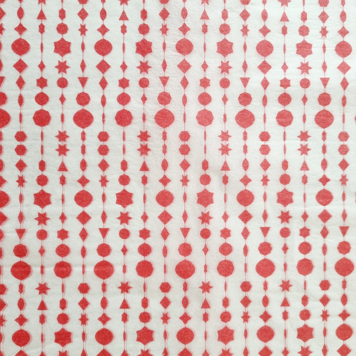 Tissue Paper White with Red Christmas Decorative Pattern