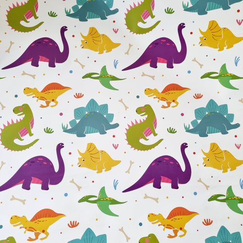Dinosaur Wrapping Paper Sheeted, mixed Colour Dinosaurs