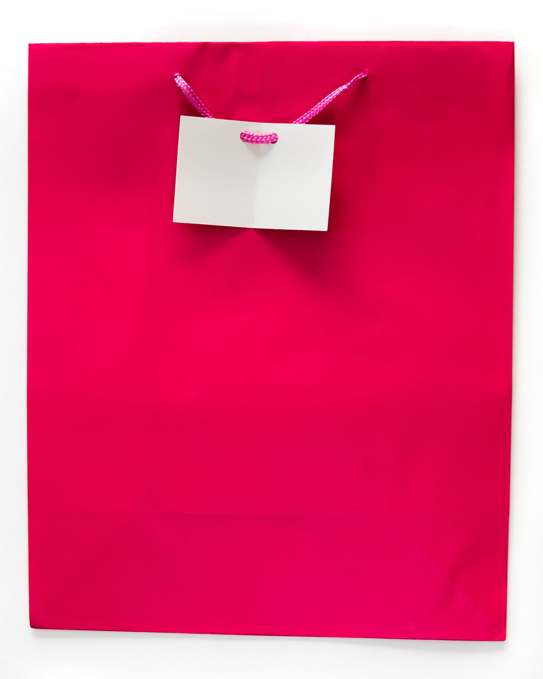 Gift Bag Fuchsia with Cord Handle and Tag