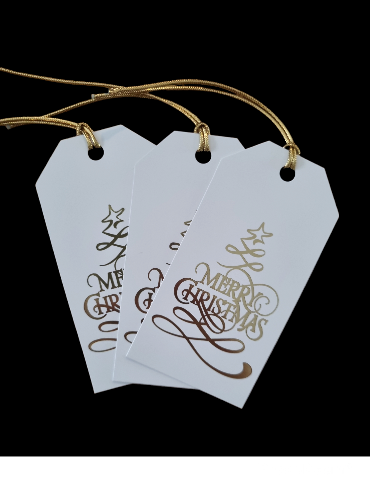 Christmas Gift Tag Merry Christmas Gold Foil (3 Tags Per Pack)