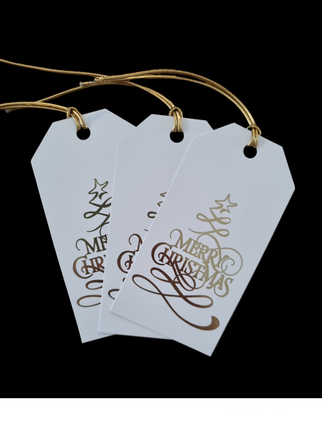 Christmas Gift Tag Merry Christmas Gold Foil (3 Tags Per Pack)