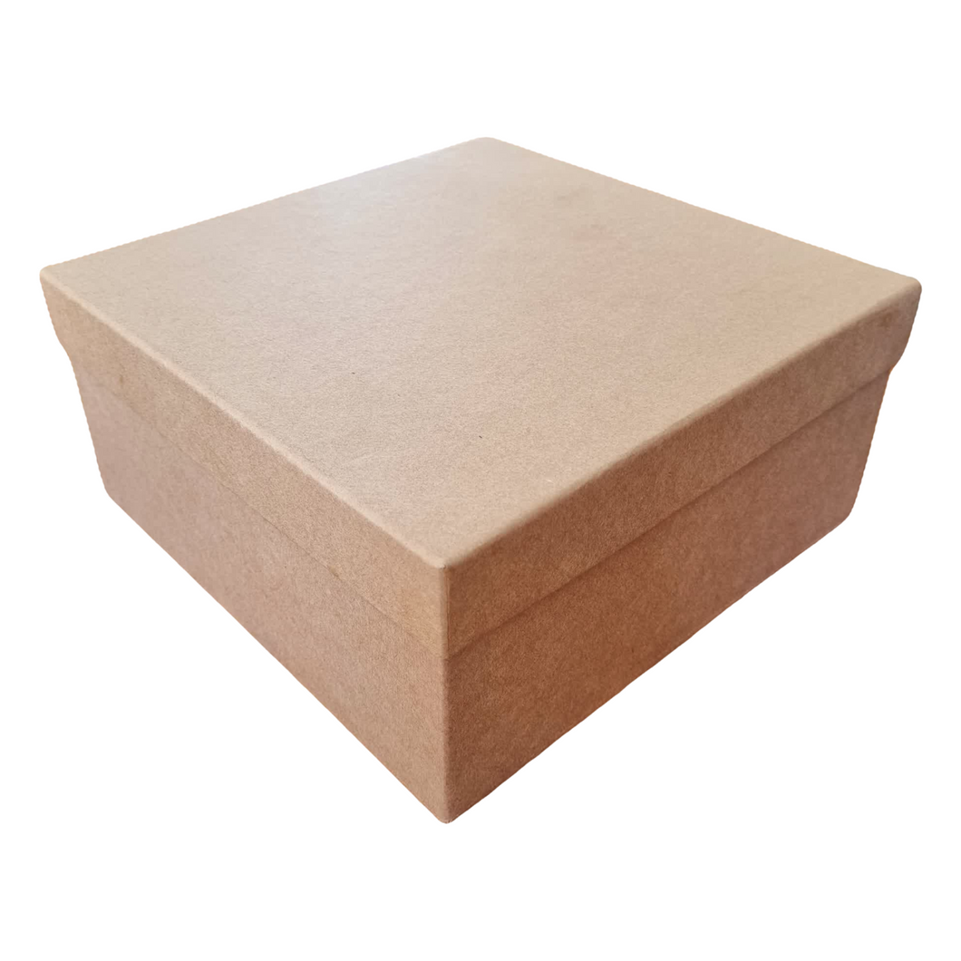 Plain Kraft Square Gift Box, Size in mm 215L x 215W x 100H Sq 4 Hand Made Made in SA Shop Local