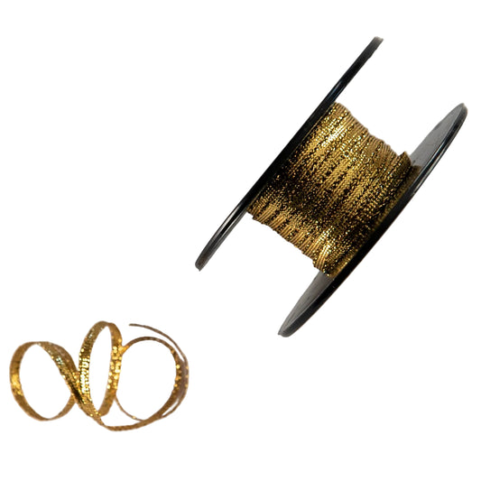 Gold Lurex Flat 3mm 50 Meter