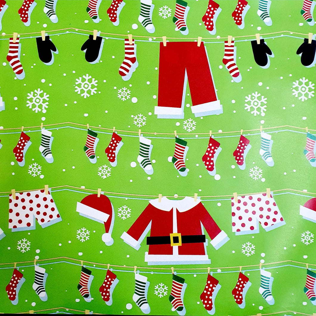 Christmas Wrapping Paper Santa's Laundry 10 Meter