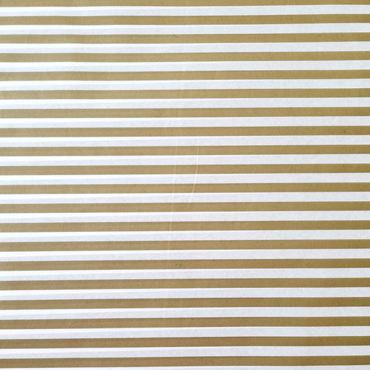 Tissue Paper Sheeted 500mm x 700mm Gold and White Stripes